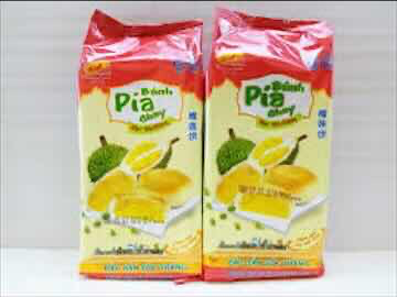 (TAN HUE VIEN) BÁNH PÍA CHAY ĐẬU XANH SẦU RIÊNG THƯỢNG HẠNG 400 g 